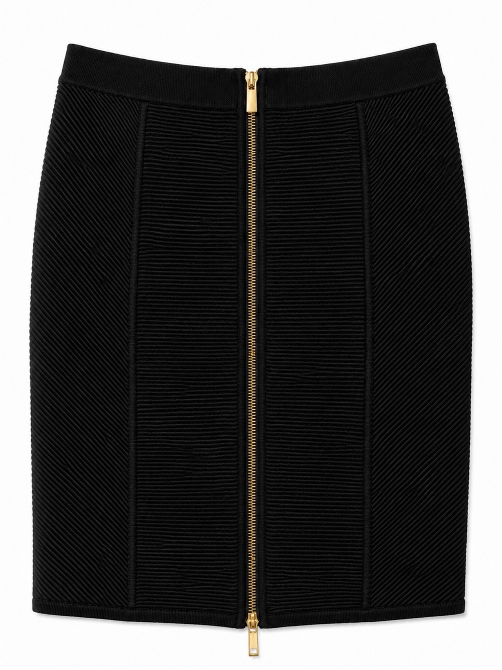 Cache Black Ribbed Panel Pencil Skirt - Picture 2 of 3